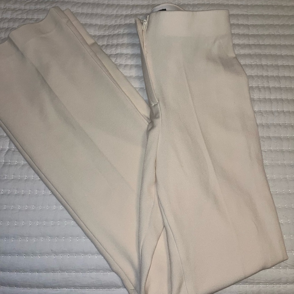 Zara Off-White Tailored Trousers